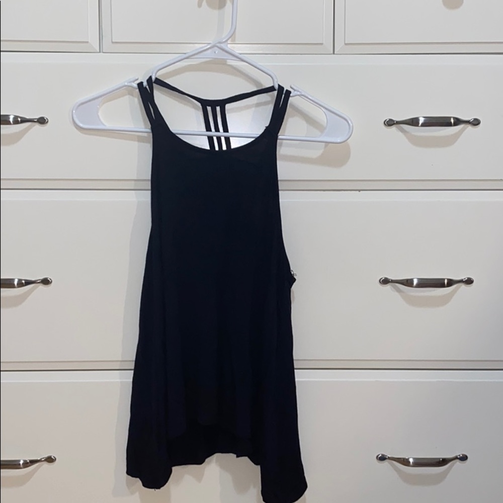 black strappy back tank top